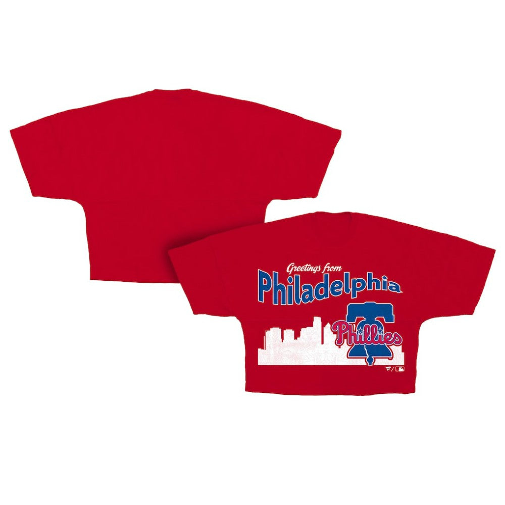 Red Philadelphia Phillies Fanatics Women's Cropped Jersey T-Shirt