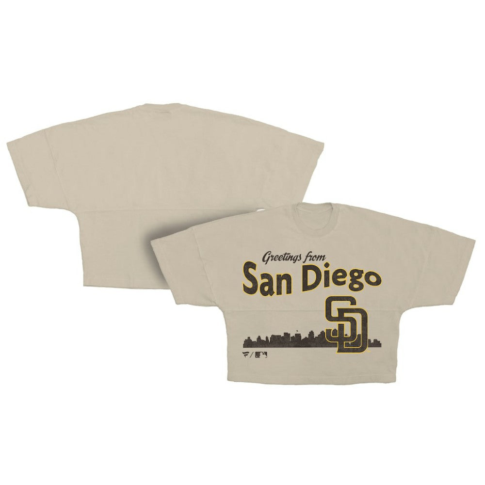 Cream San Diego Padres Fanatics Women's Skyline Crop T-Shirt