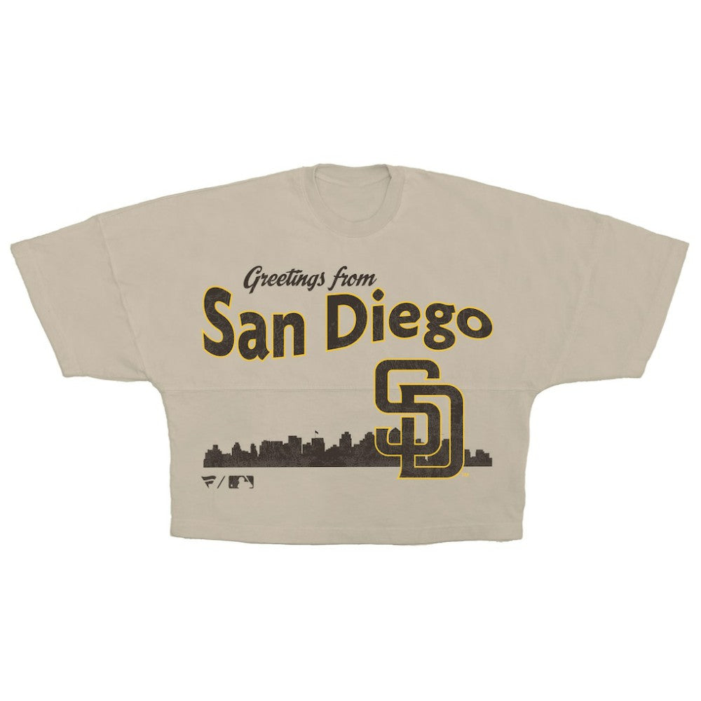 Cream San Diego Padres Fanatics Women's Skyline Crop T-Shirt