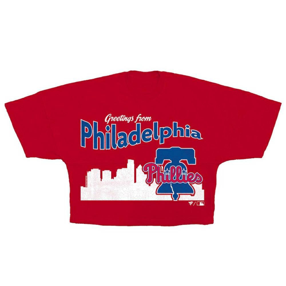 Red Philadelphia Phillies Fanatics Women's Skyline Crop T-Shirt