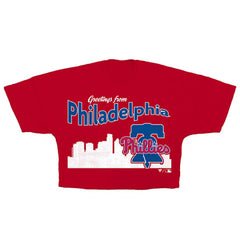 Red Philadelphia Phillies Fanatics Women's Skyline Crop T-Shirt