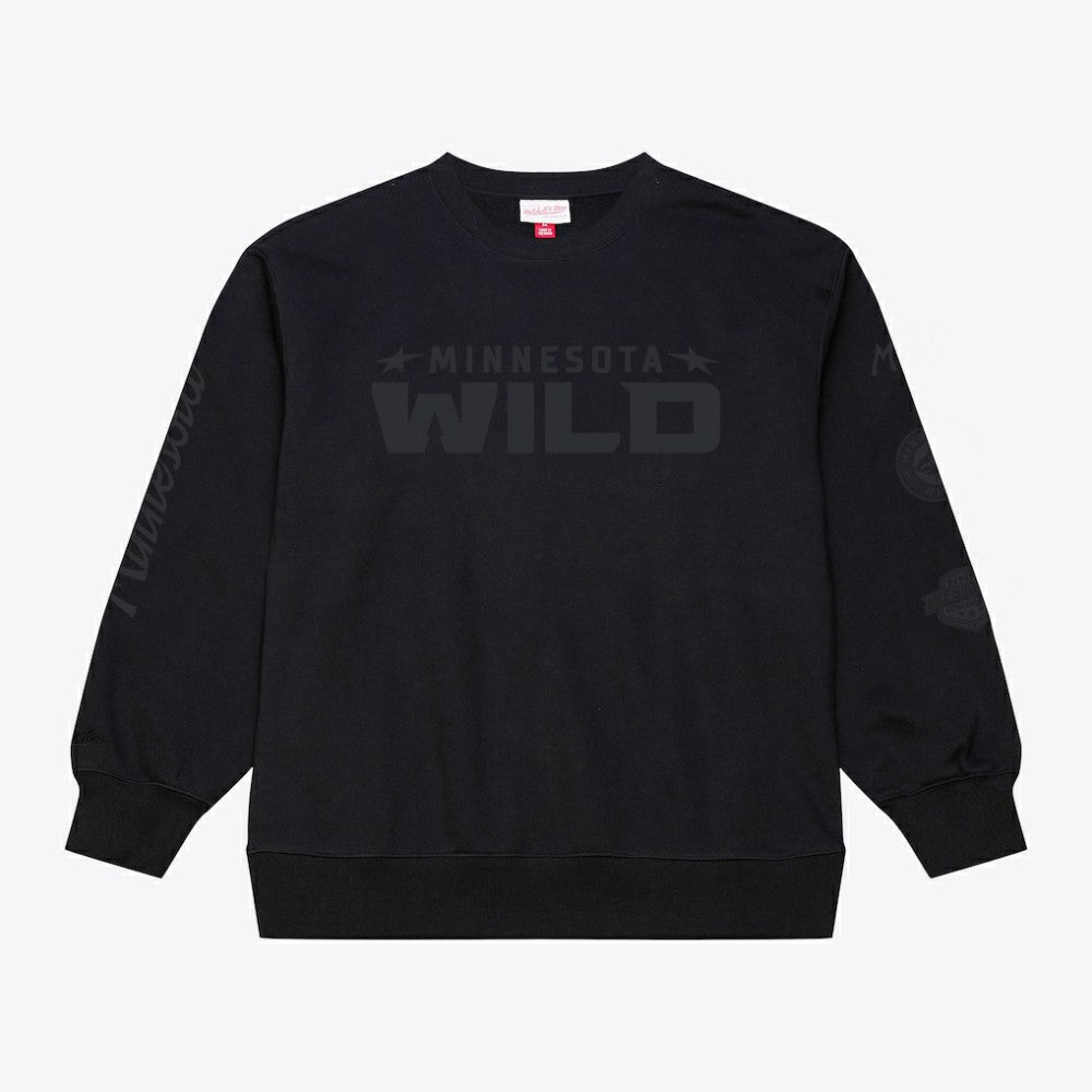 NHL Minnesota Wild Mitchell & Ness Phantom Fleece Crew Neck Sweatshirt