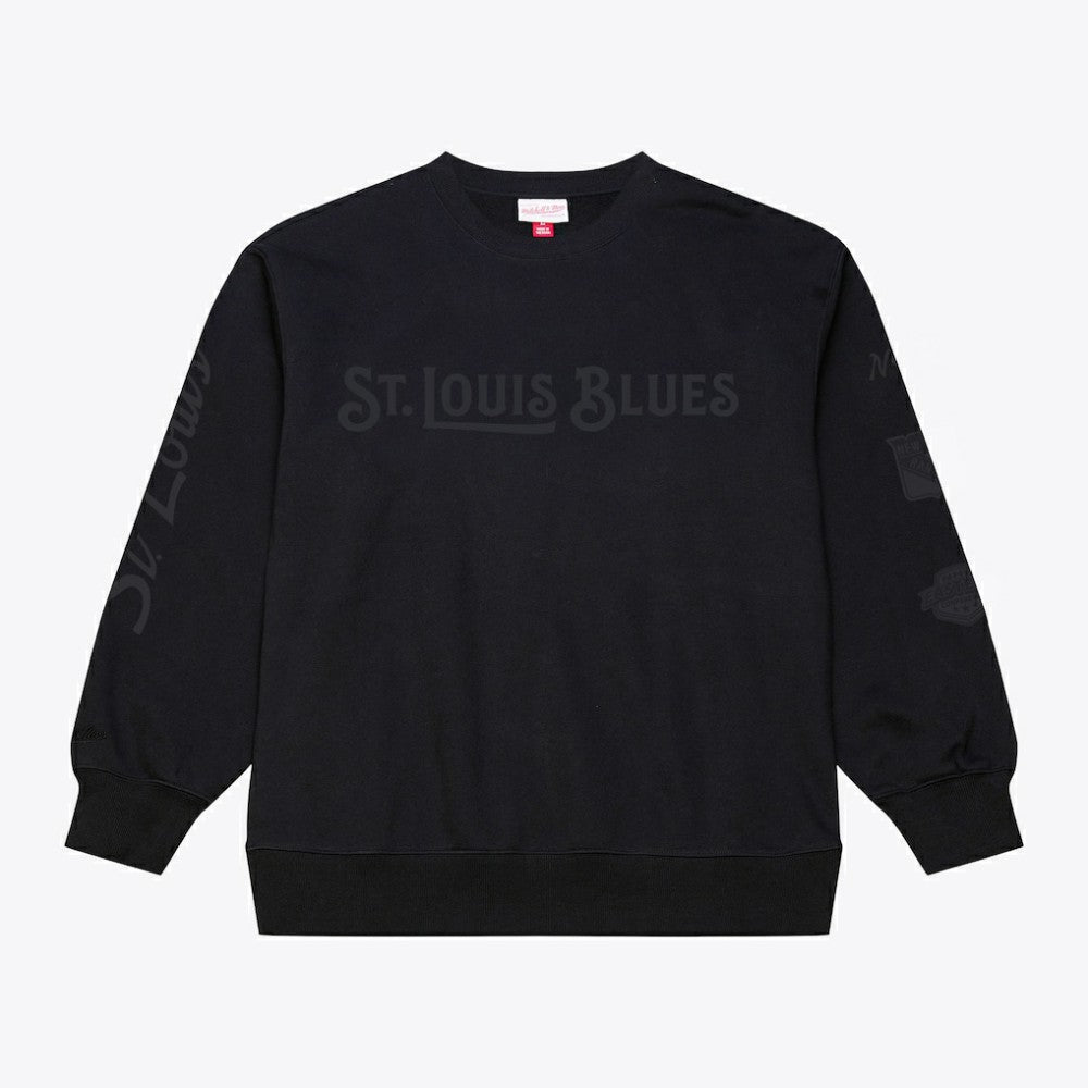NHL St. Louis Blues Mitchell & Ness Phantom Fleece Crew Neck Sweatshirt