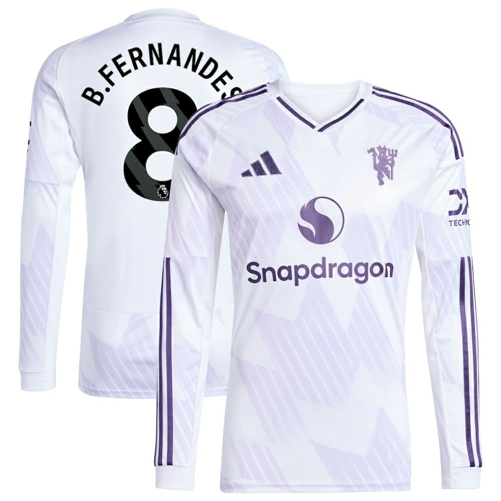 Bruno Fernandes Manchester United 2025/26 Away Replica Long Sleeve Player Jersey