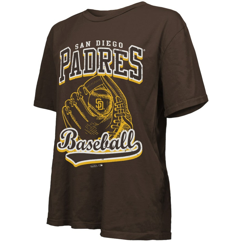 Brown San Diego Padres Majestic Threads Women's Oversized First Base T-Shirt