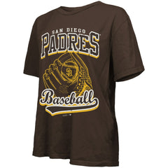 Brown San Diego Padres Majestic Threads Women's Oversized First Base T-Shirt