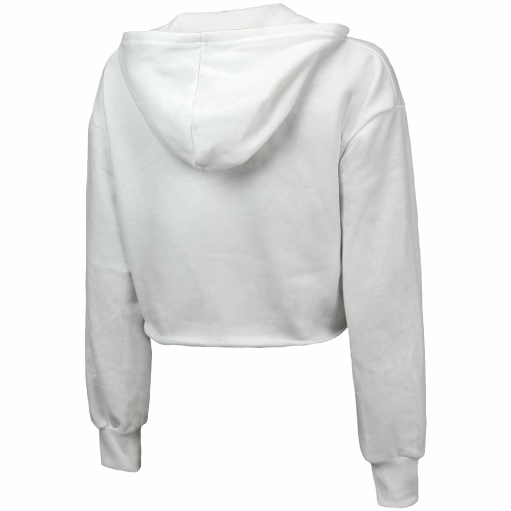 White San Diego Padres Majestic Threads Women's Cropped Have A Field Day Tri-Blend Hoodie