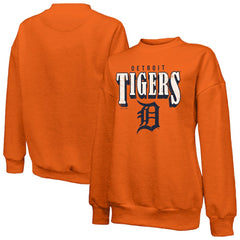 Orange Detroit Tigers Majestic Threads Women's Bernard Classic Tri-Blend Sweatshirt