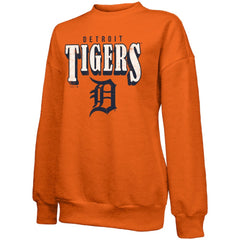 Orange Detroit Tigers Majestic Threads Women's Bernard Classic Tri-Blend Sweatshirt