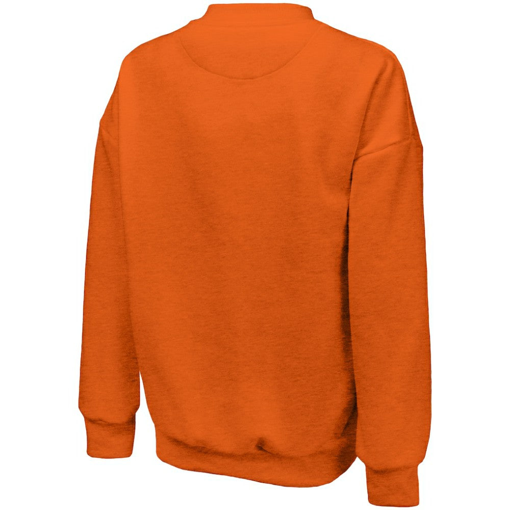 Orange Detroit Tigers Majestic Threads Women's Bernard Classic Tri-Blend Sweatshirt