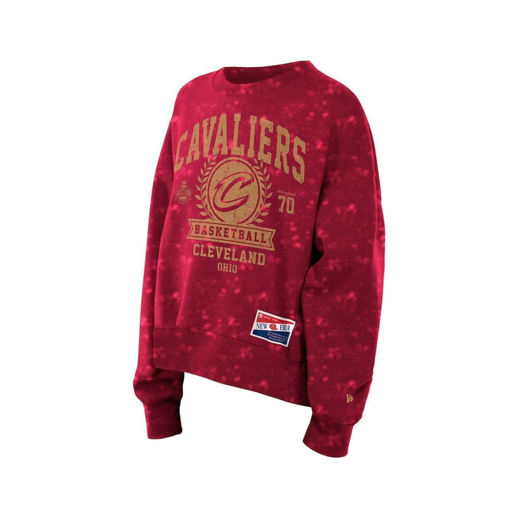 New Era Cleveland Cavaliers Women's Throwback Collection Mineral Wash Crewneck Sweatshirt sale