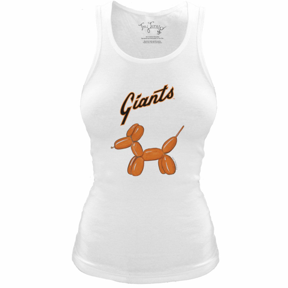White San Francisco Giants Tiny Turnip Women's Fitted Balloon Dog Tri-Blend Tank Top