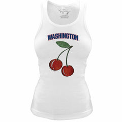 White Washington Nationals Tiny Turnip Women's Fitted Cherries Tri-Blend Tank Top