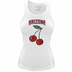 White Arizona Diamondbacks Tiny Turnip Women's Fitted Cherries Tri-Blend Tank Top