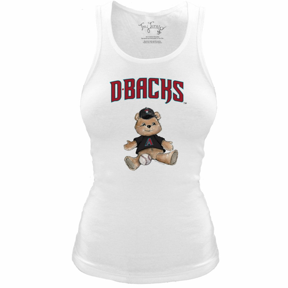 White Arizona Diamondbacks Tiny Turnip Women's Fitted Teddy Bear Tri-Blend Tank Top
