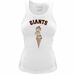 White San Francisco Giants Tiny Turnip Women's Fitted Triple Scoop Tri-Blend Tank Top