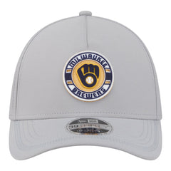 Gray Milwaukee Brewers New Era Patch 39THIRTY A-Frame M-Crown Perforated Flex Hat