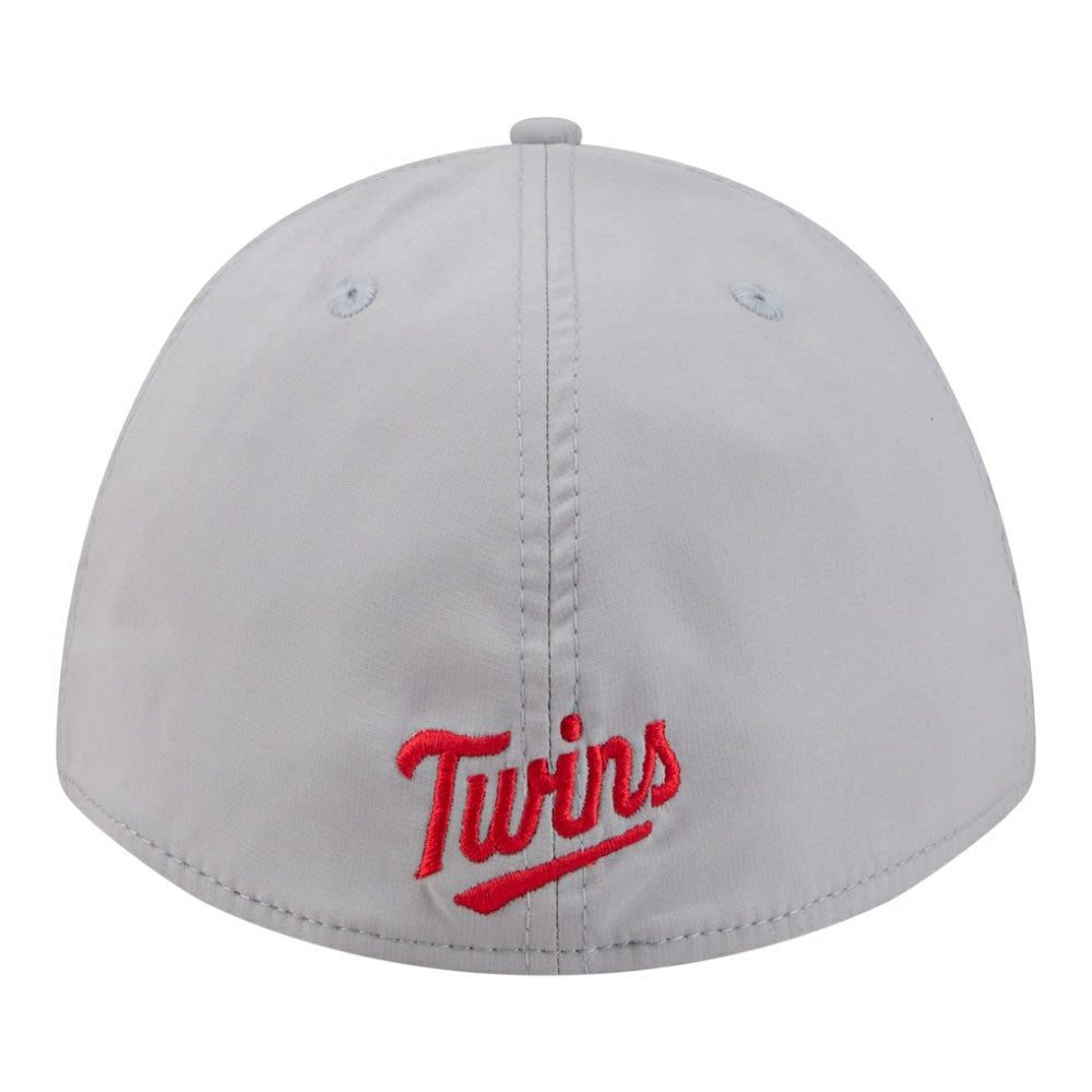 Gray Minnesota Twins New Era Patch 39THIRTY A-Frame M-Crown Perforated Flex Hat