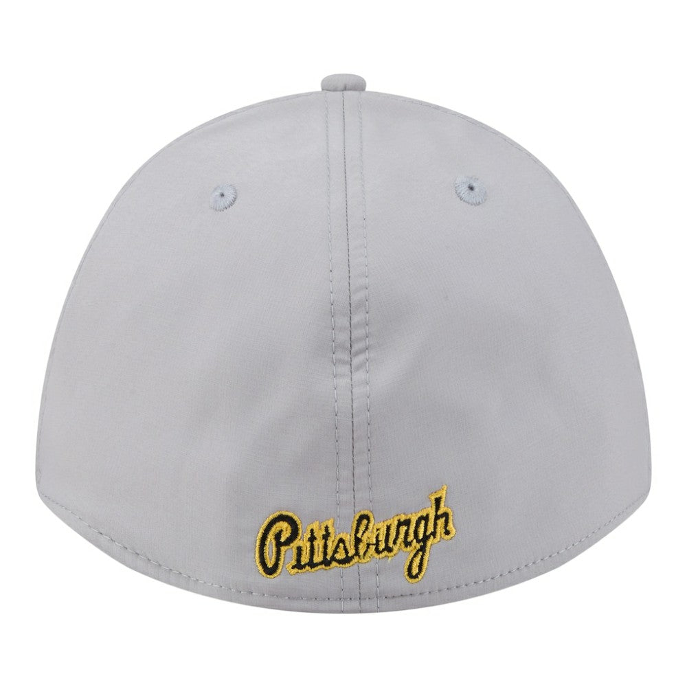 Gray Pittsburgh Pirates New Era Patch 39THIRTY A-Frame M-Crown Perforated Flex Hat