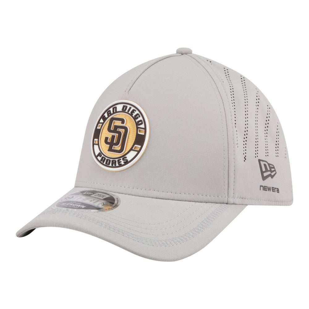 Gray San Diego Padres New Era Patch 39THIRTY A-Frame M-Crown Perforated Flex Hat