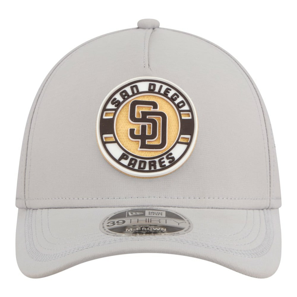 Gray San Diego Padres New Era Patch 39THIRTY A-Frame M-Crown Perforated Flex Hat