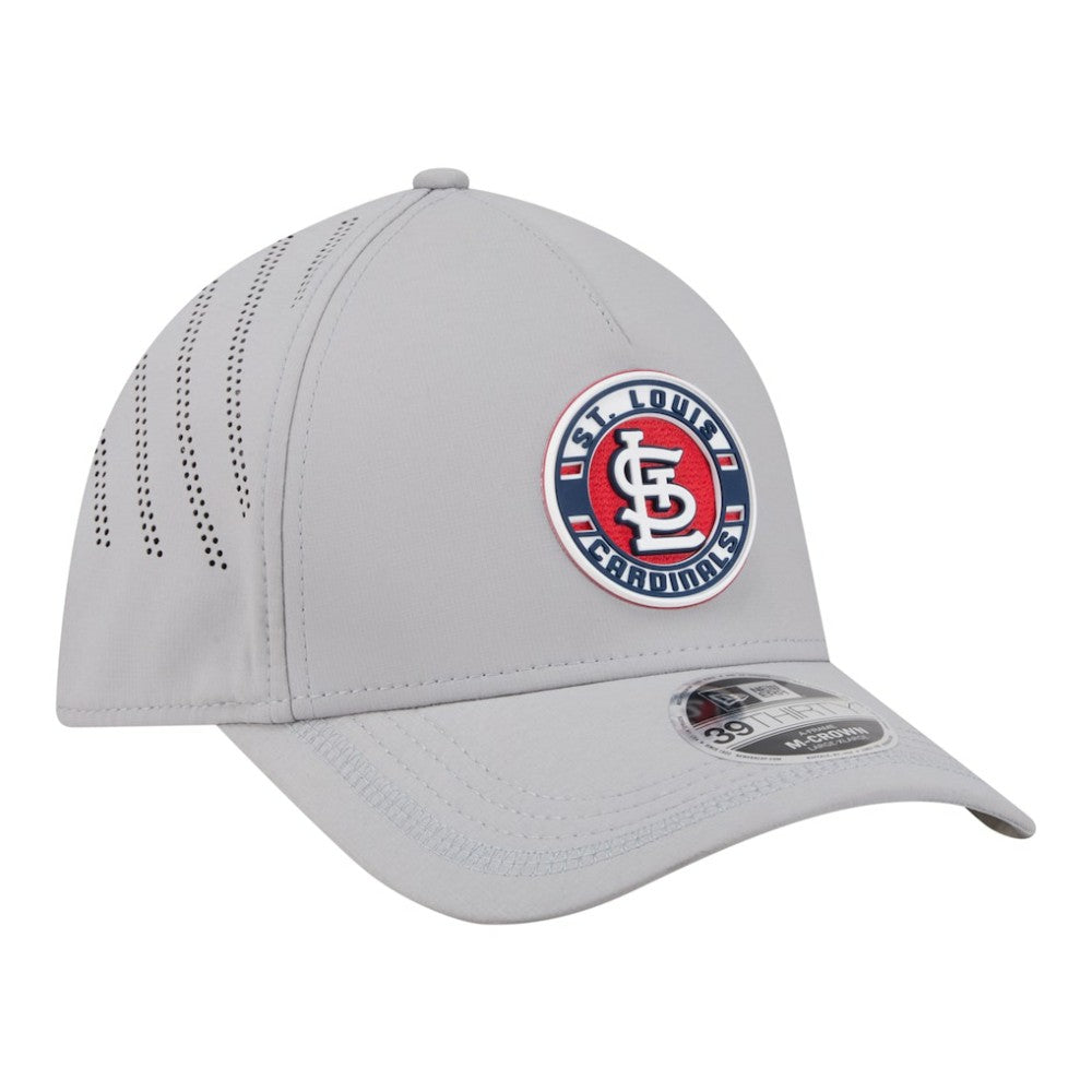 Gray St. Louis Cardinals New Era Patch 39THIRTY A-Frame M-Crown Perforated Flex Hat