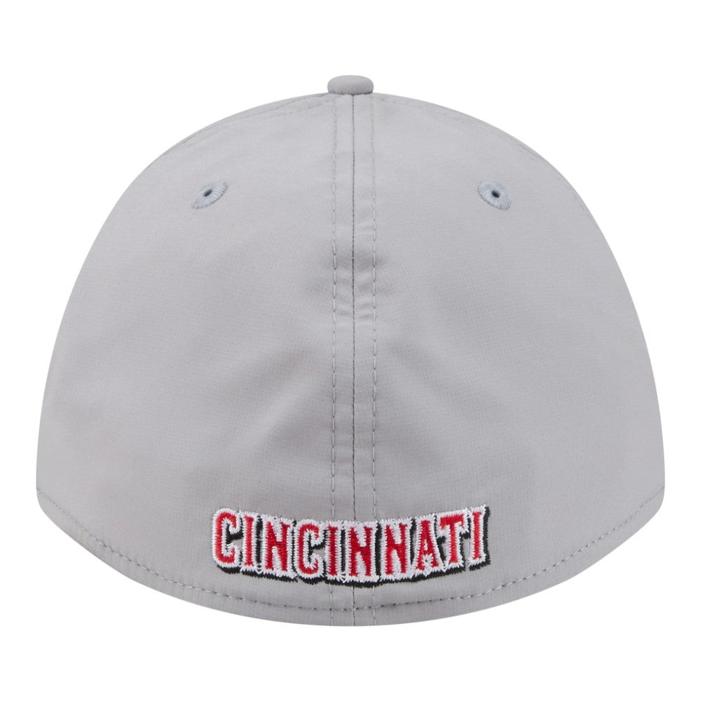 Gray Cincinnati Reds New Era Patch 39THIRTY A-Frame M-Crown Perforated Flex Hat
