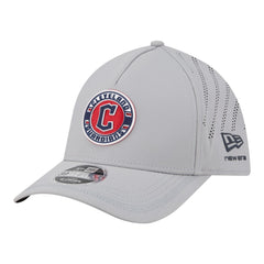 Gray Cleveland Guardians New Era Patch 39THIRTY A-Frame M-Crown Perforated Flex Hat