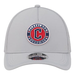 Gray Cleveland Guardians New Era Patch 39THIRTY A-Frame M-Crown Perforated Flex Hat