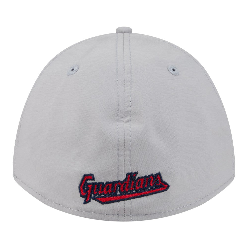 Gray Cleveland Guardians New Era Patch 39THIRTY A-Frame M-Crown Perforated Flex Hat