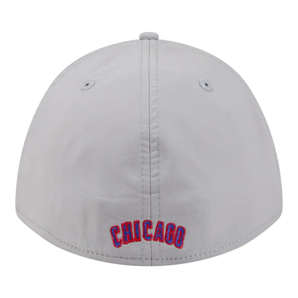 Gray Chicago Cubs New Era Patch 39THIRTY A-Frame M-Crown Perforated Flex Hat