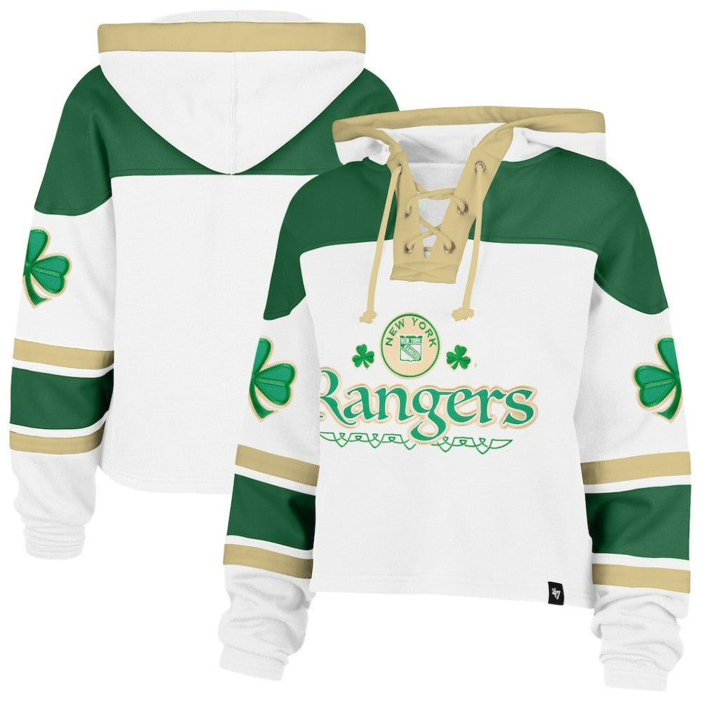 NHL New York Rangers '47 Women's McLucky Cropped Lacer Hoodie