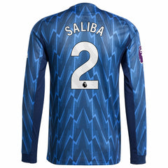 William Saliba Arsenal 2025/26 Away Long Sleeve Player Jersey