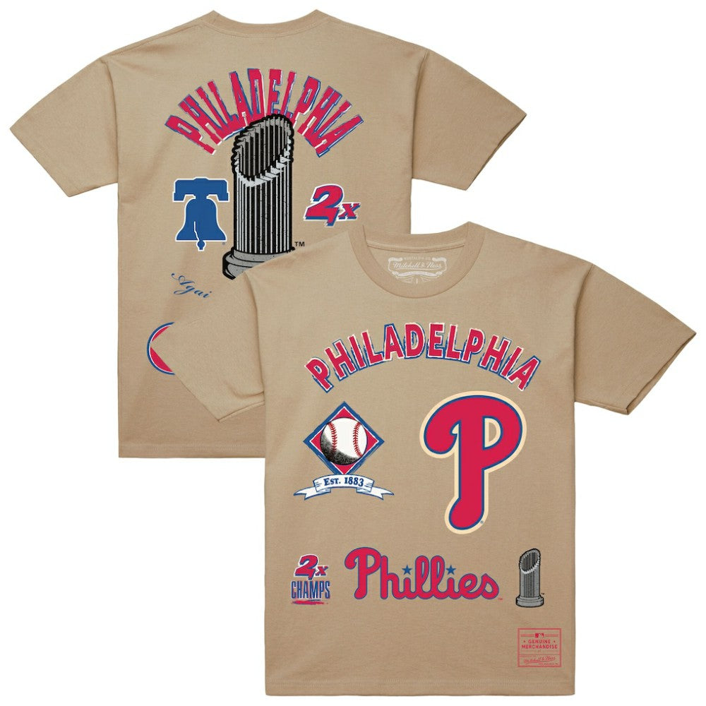 Cream Philadelphia Phillies Mitchell & Ness Legacy Defined T-Shirt