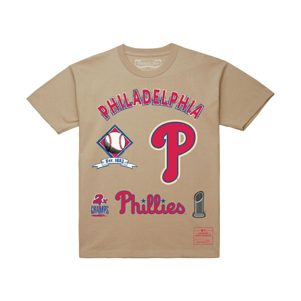 Cream Philadelphia Phillies Mitchell & Ness Legacy Defined T-Shirt