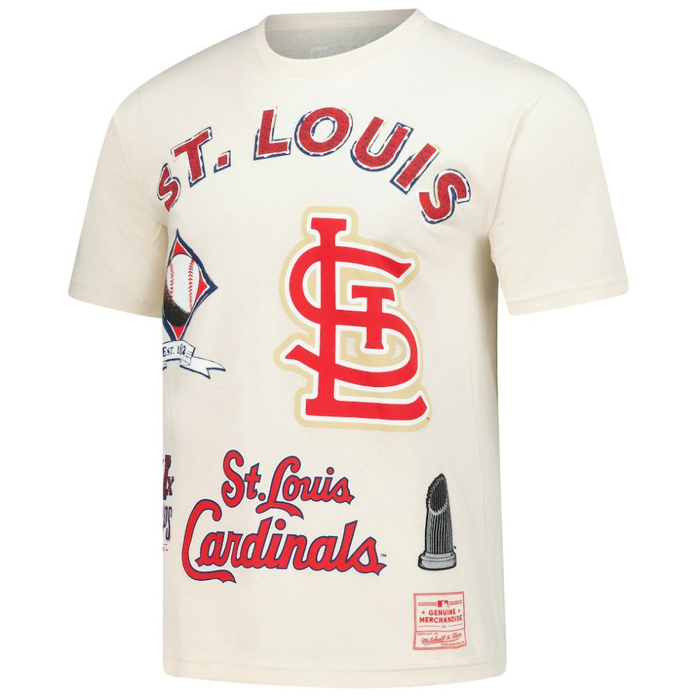 Cream St. Louis Cardinals Mitchell & Ness Legacy Defined T-Shirt