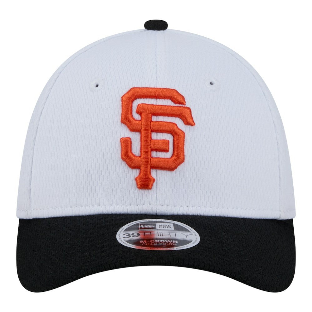White/Black San Francisco Giants New Era Youth Baseball 39THIRTY M-Crown Flex Hat