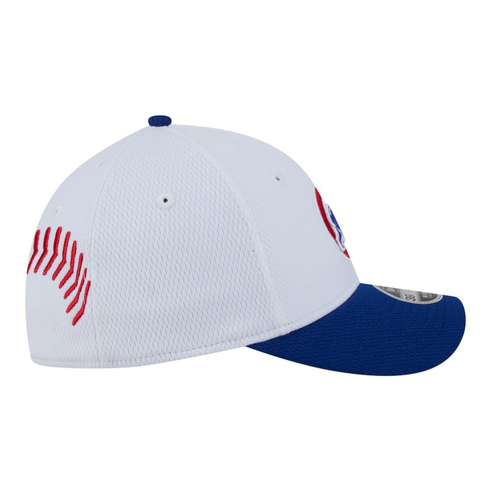 White/Royal Chicago Cubs New Era Youth Baseball 39THIRTY M-Crown Flex Hat