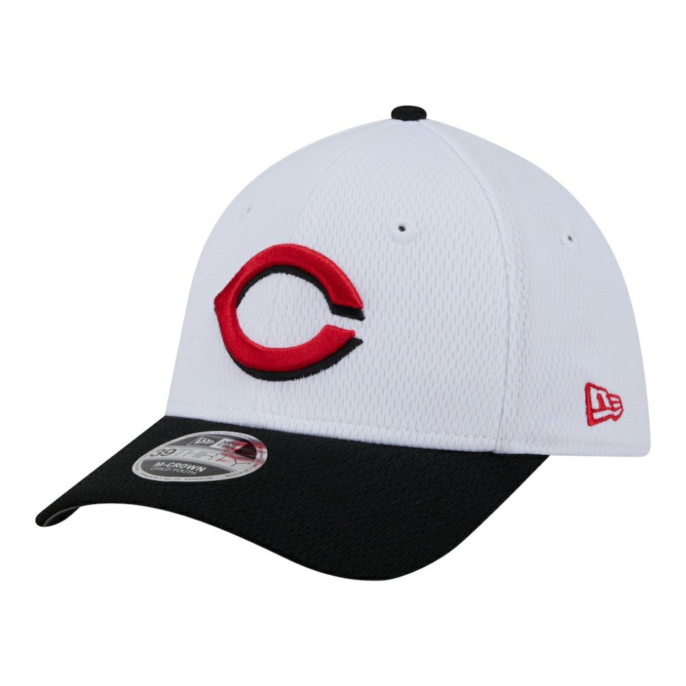 White/Red Cincinnati Reds New Era Youth Baseball 39THIRTY M-Crown Flex Hat