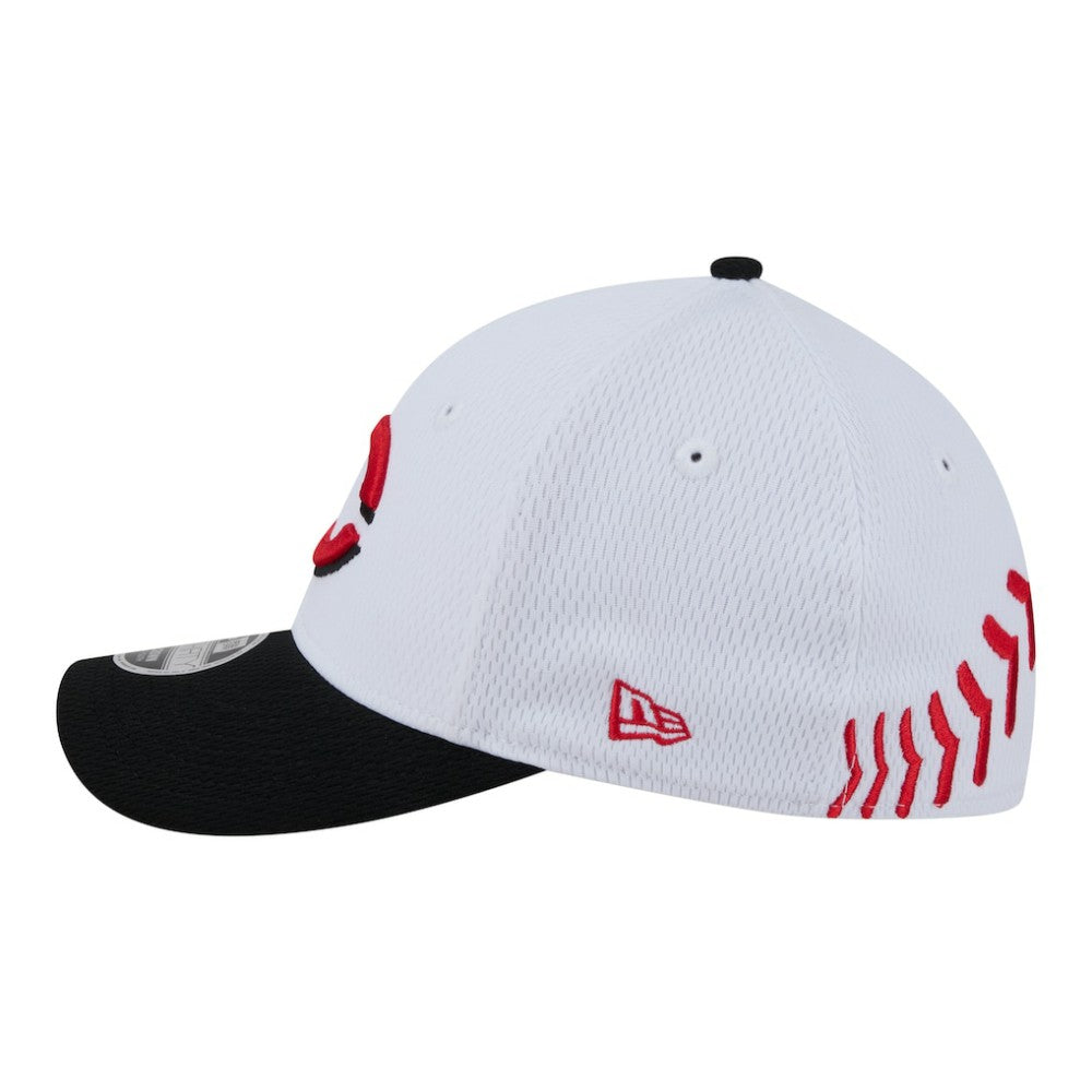 White/Red Cincinnati Reds New Era Youth Baseball 39THIRTY M-Crown Flex Hat