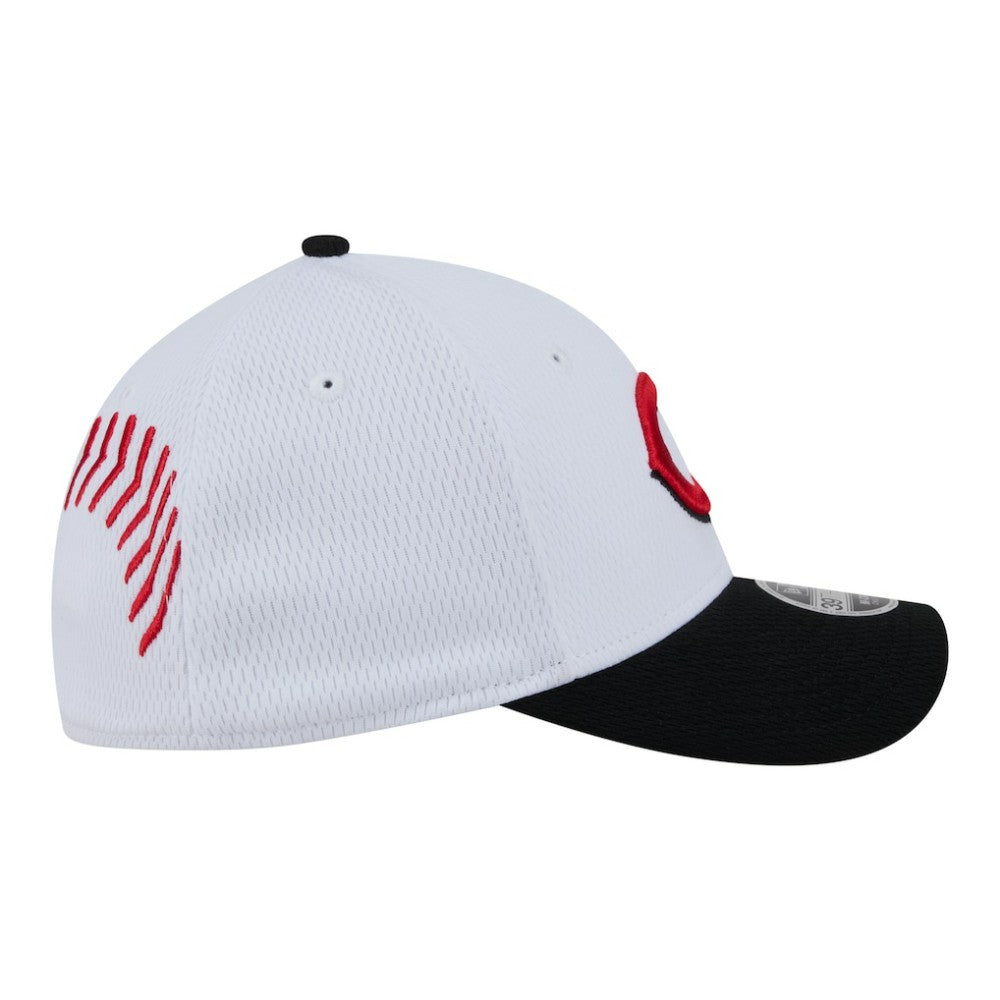 White/Red Cincinnati Reds New Era Youth Baseball 39THIRTY M-Crown Flex Hat