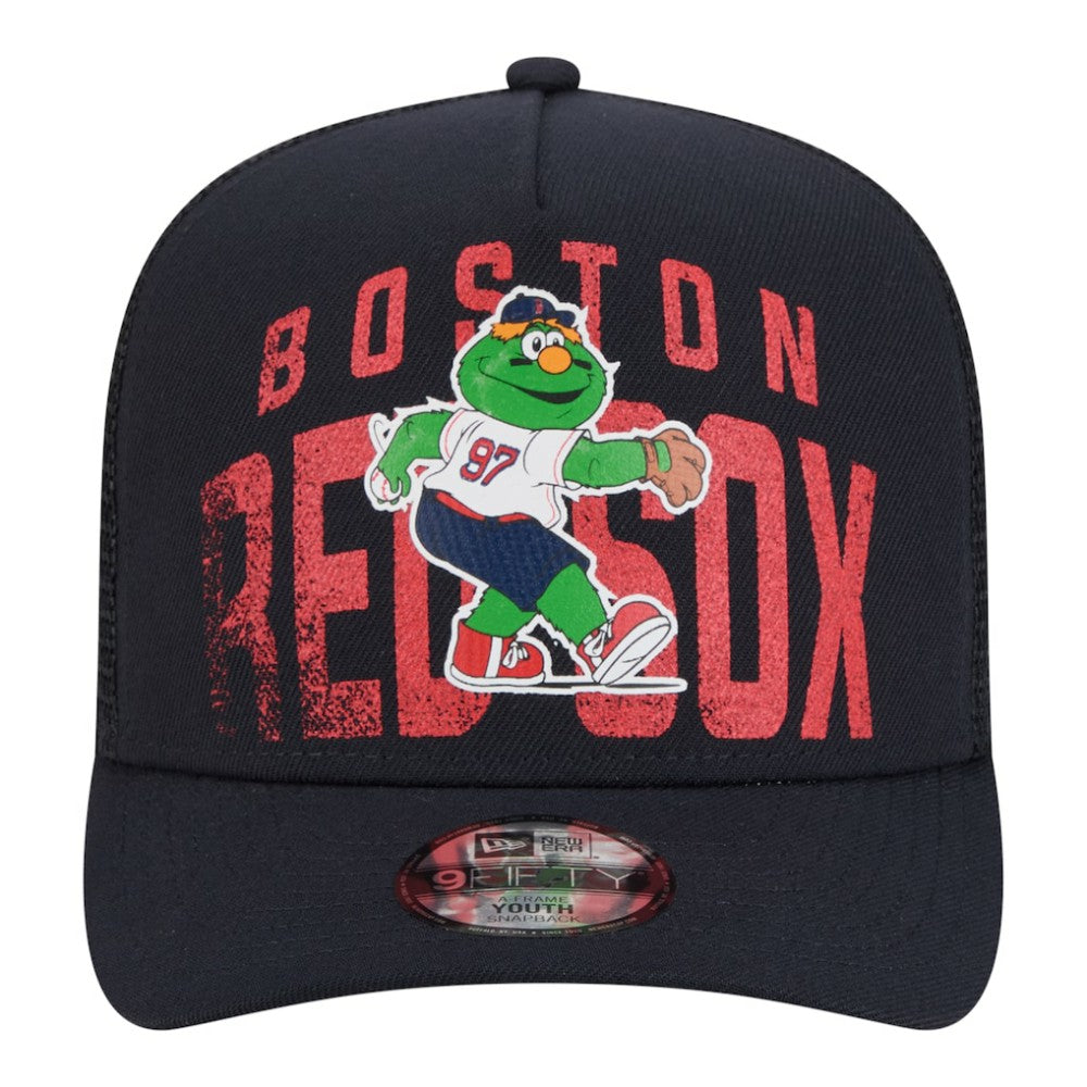 Navy Boston Red Sox New Era Youth Logo Fade A-Frame 9FIFTY Snapback Hat
