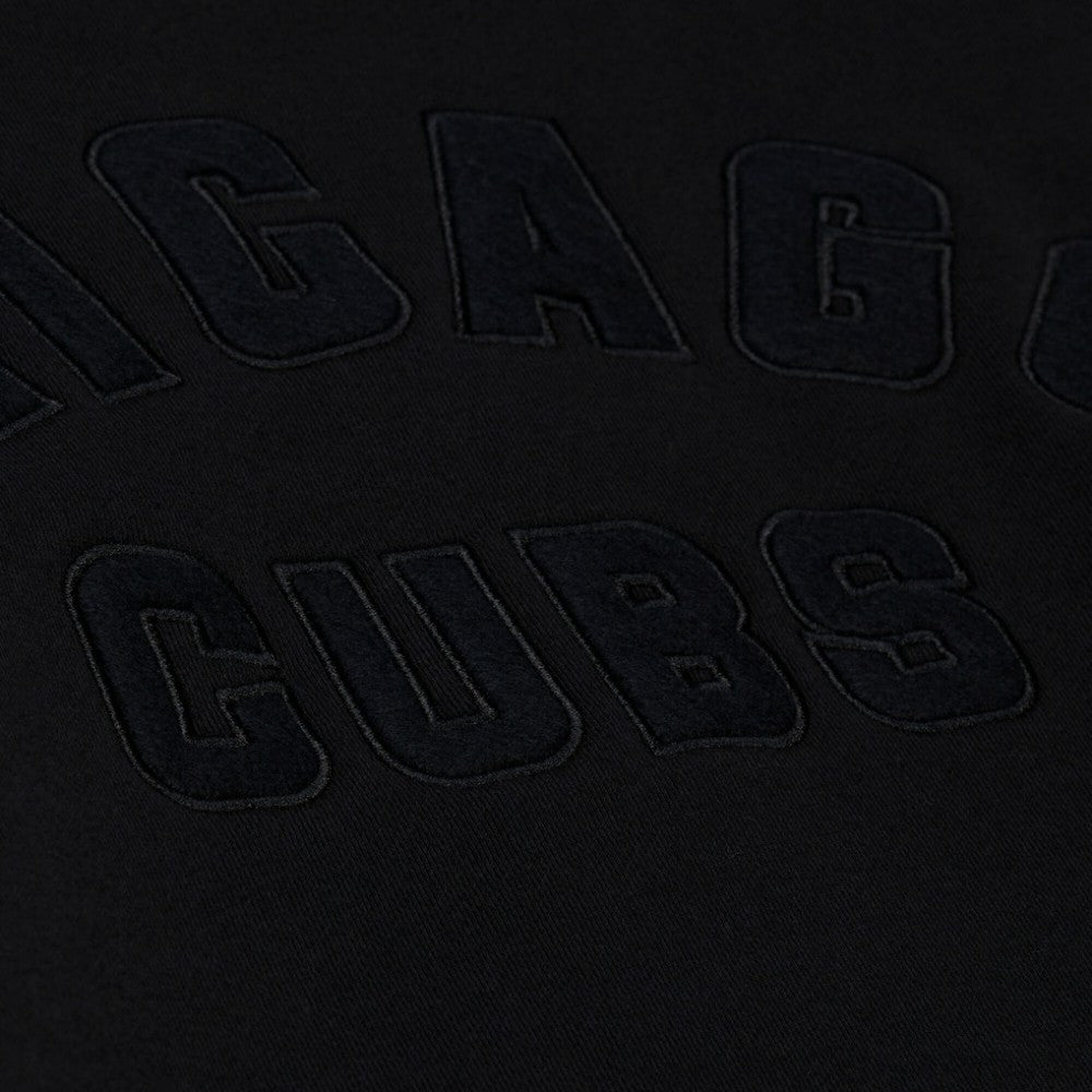 Black Chicago Cubs Mitchell & Ness Phantom Fleece Crewneck Sweatshirt