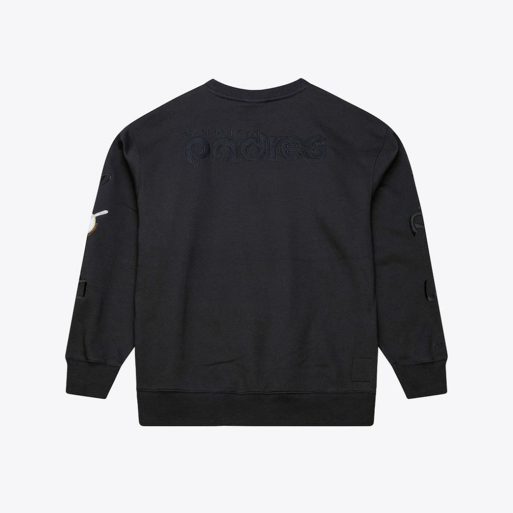 Black San Diego Padres Mitchell & Ness Phantom Fleece Crewneck Sweatshirt