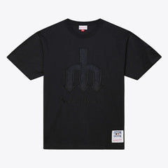 Black Seattle Mariners Mitchell & Ness Cooperstown Collection Phantom T-Shirt