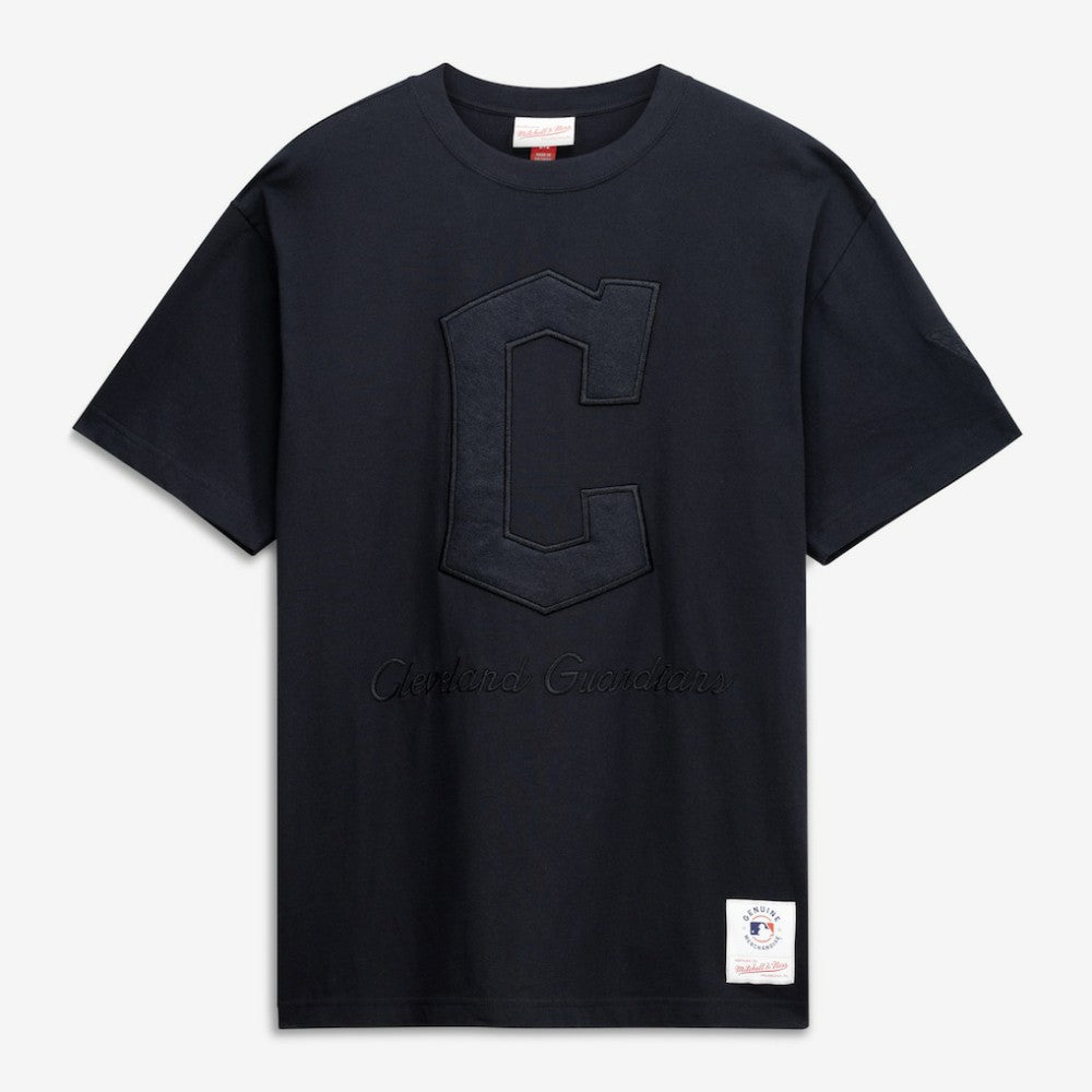 Black Cleveland Guardians Mitchell & Ness Cooperstown Collection Phantom T-Shirt