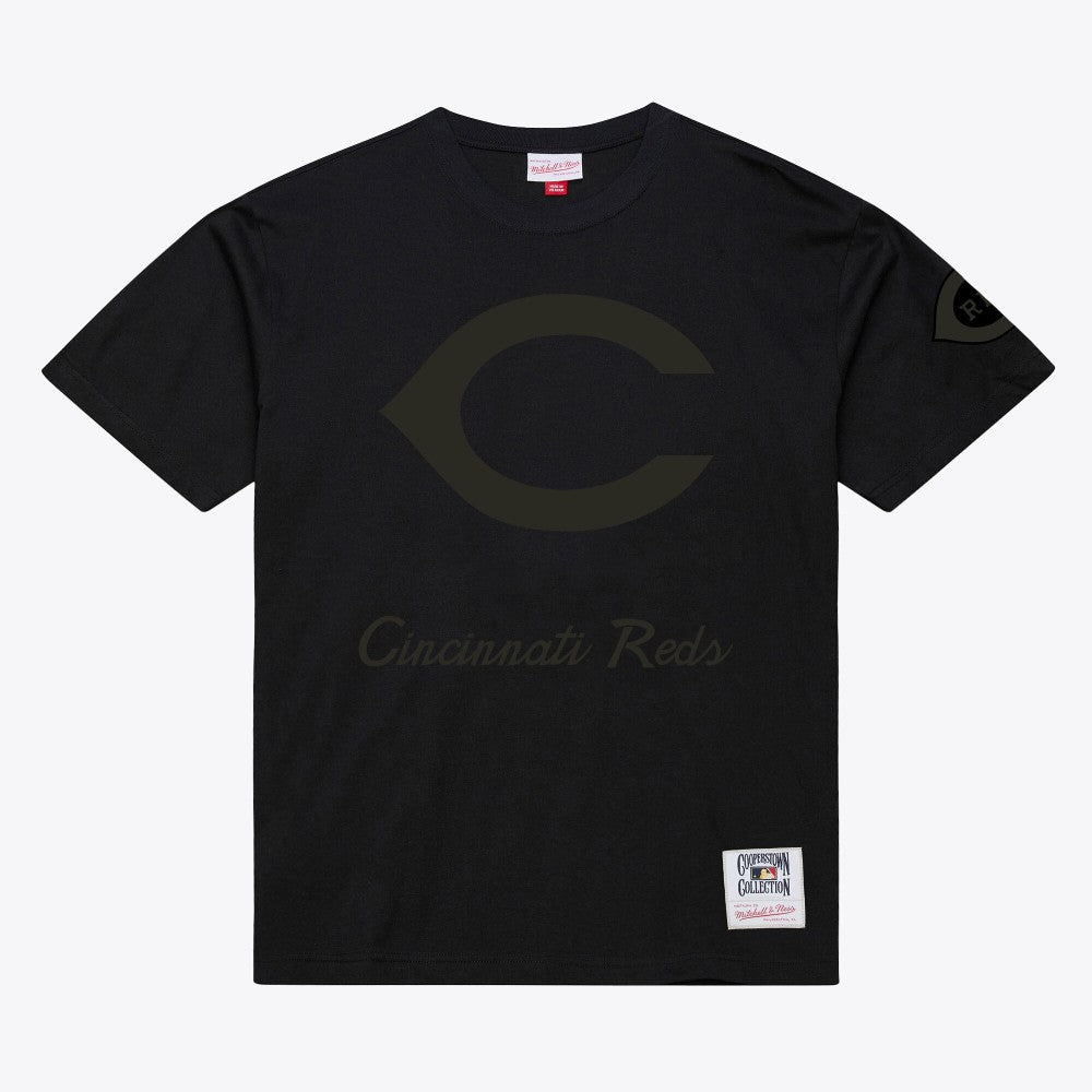 Black Cincinnati Reds Mitchell & Ness Cooperstown Collection Phantom T-Shirt