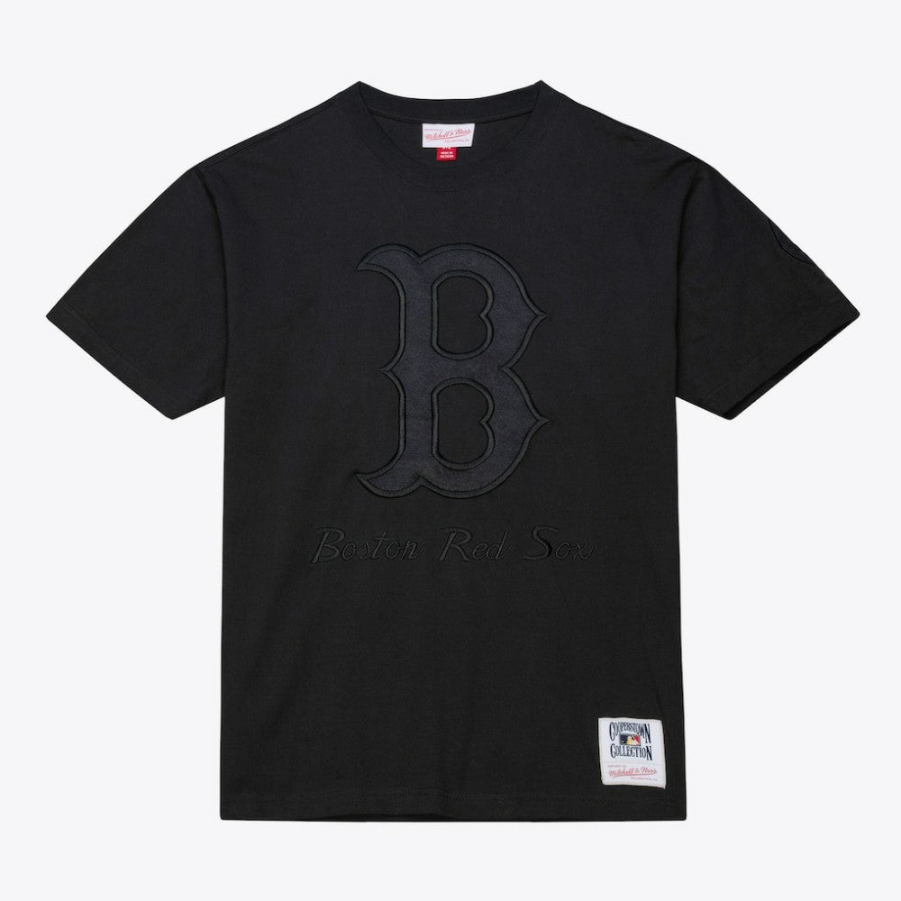 Black Boston Red Sox Mitchell & Ness Cooperstown Collection Phantom T-Shirt