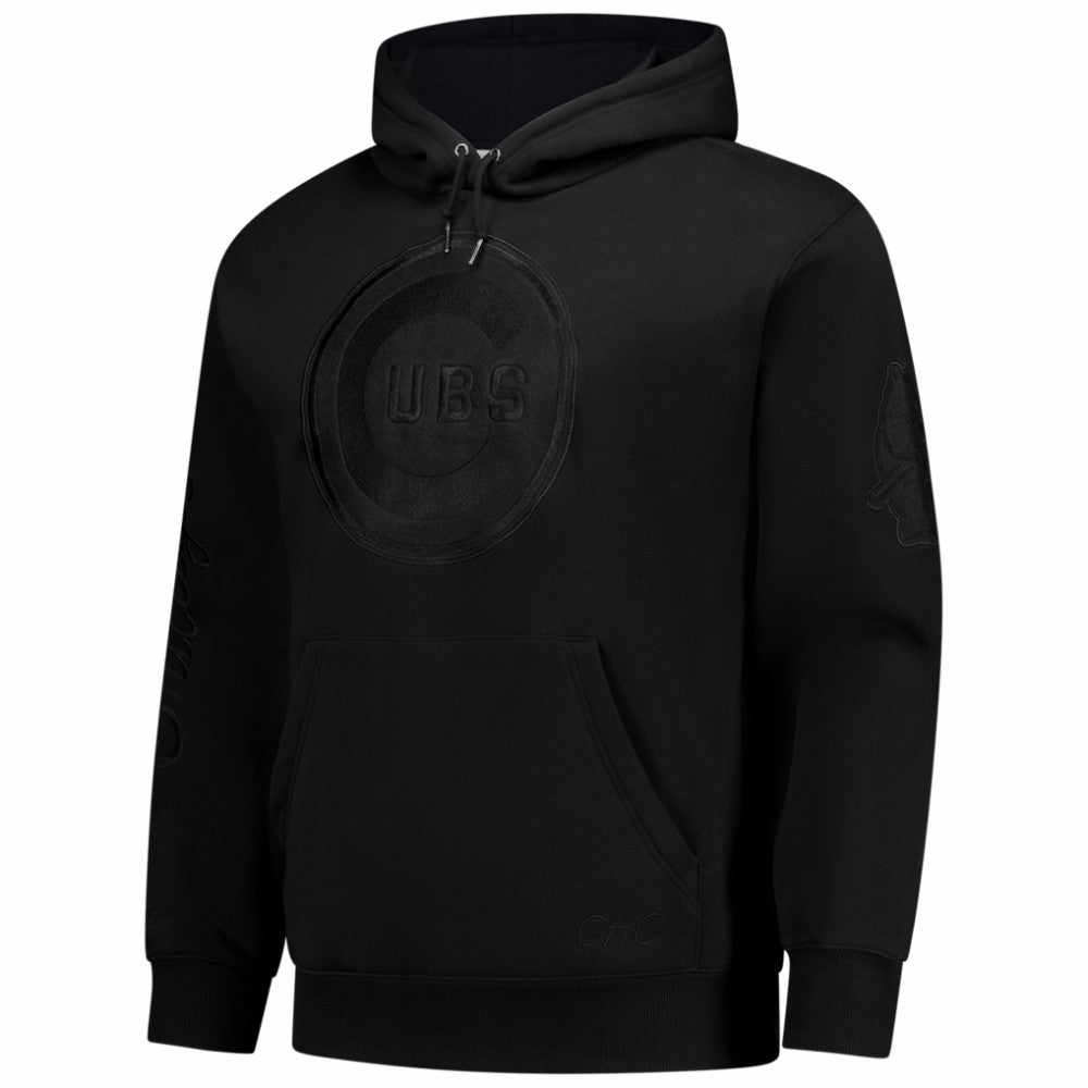 Black Chicago Cubs Mitchell & Ness Phantom Fleece Hoodie