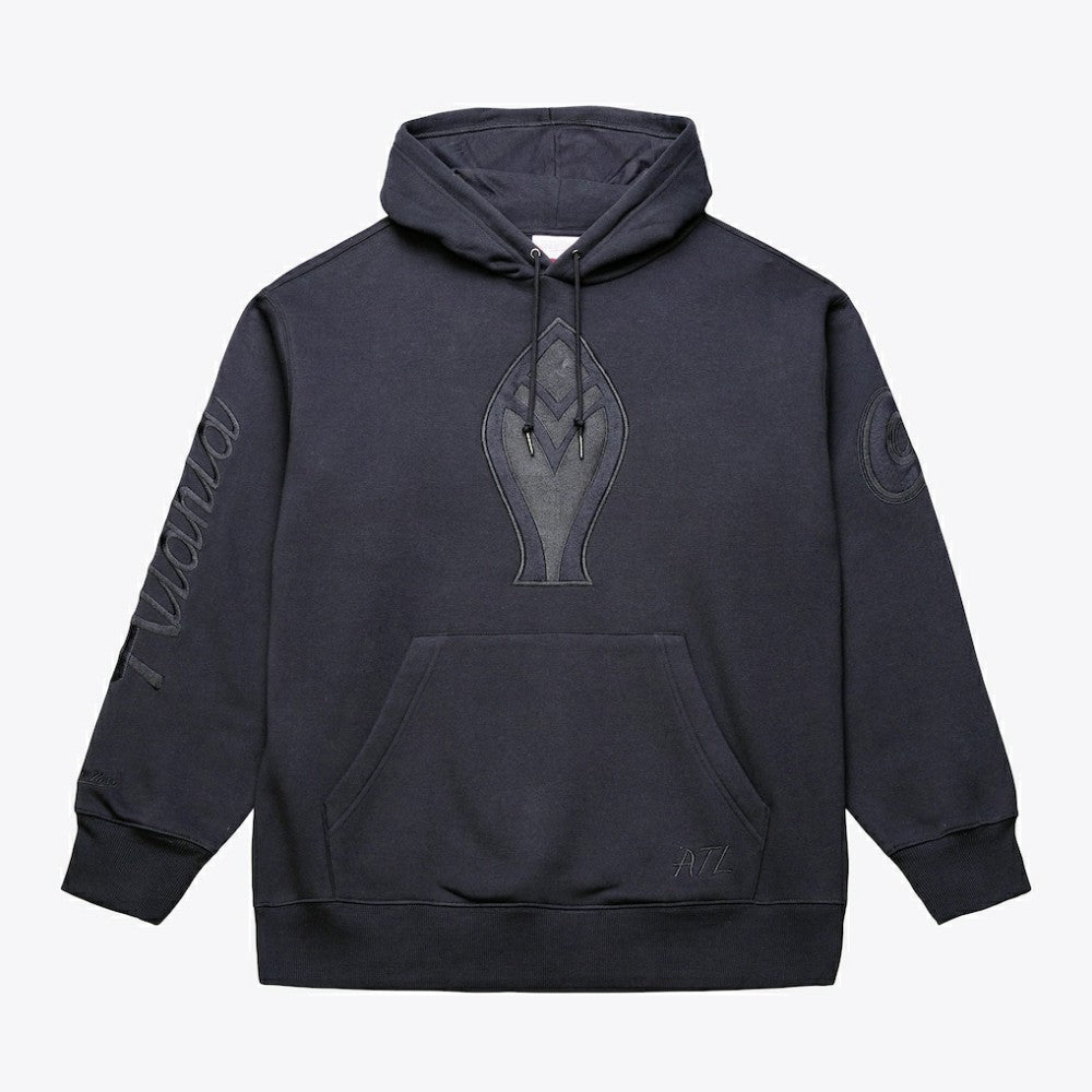 Black Atlanta Braves Mitchell & Ness Phantom Fleece Hoodie